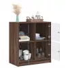 Barna tölgyszínű kisszekrény üvegajtókkal 68 x 37 x 75,5 cm