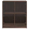 Barna tölgyszínű kisszekrény üvegajtókkal 68 x 37 x 75,5 cm