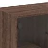 Barna tölgyszínű kisszekrény üvegajtókkal 68 x 37 x 75,5 cm