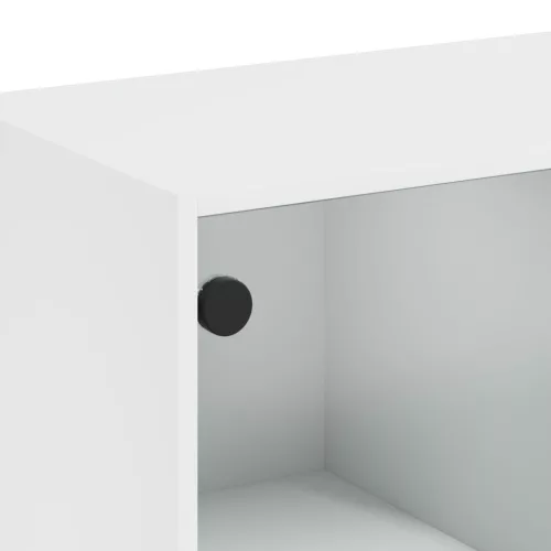 Fehér dohányzóasztal üvegajtókkal 102 x 50 x 42 cm