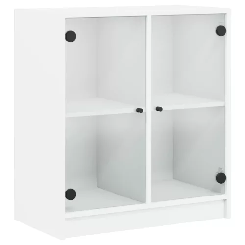 Fehér kisszekrény üvegajtókkal 68 x 37 x 75,5 cm