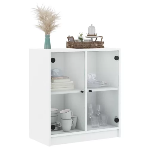 Fehér kisszekrény üvegajtókkal 68 x 37 x 75,5 cm