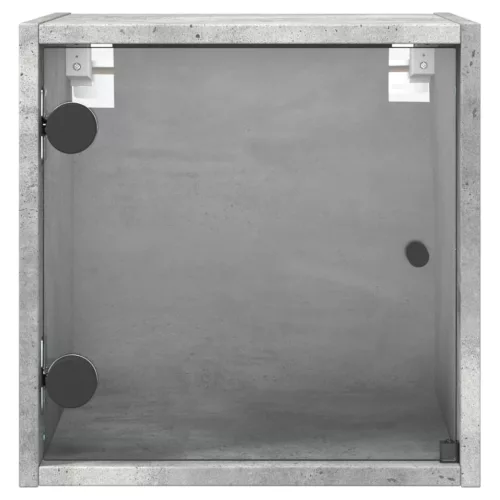 Betonszürke éjjeliszekrény üvegajtóval 35 x 37 x 35 cm