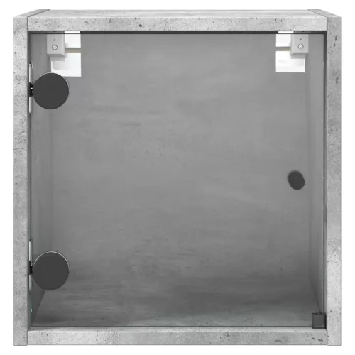 2 db betonszürke éjjeliszekrény üvegajtóval 35 x 37 x 35 cm