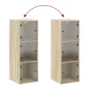 Sonoma-tölgyszínű faliszekrény üvegajtókkal 35x37x100 cm
