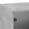 Betonszürke faliszekrény üvegajtókkal 35x37x100 cm