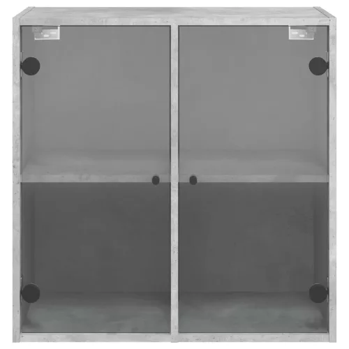 Betonszürke faliszekrény üvegajtókkal 68 x 37 x 68,5 cm