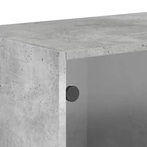 Betonszürke faliszekrény üvegajtókkal 68,5x37x35 cm