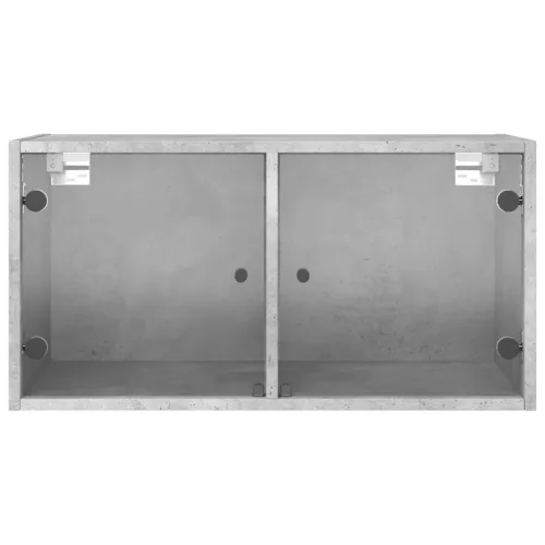 2 db betonszürke faliszekrény üvegajtókkal 68,5 x 37 x 35 cm