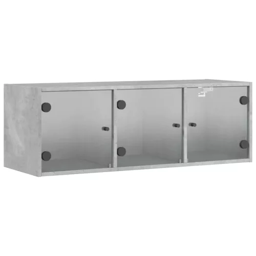 Betonszürke faliszekrény üvegajtókkal 102 x 37 x 35 cm