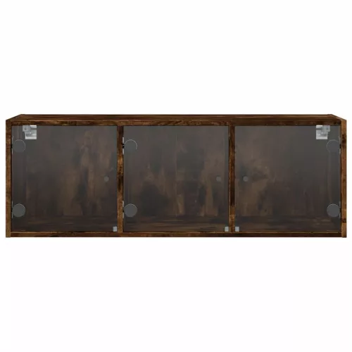Füstös tölgyszínű faliszekrény üvegajtókkal 102 x 37 x 35 cm