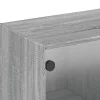 Szürke sonoma színű faliszekrény üvegajtókkal 102 x 37 x 35 cm