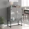 Betonszürke kisszekrény üvegajtókkal 69x37x100 cm