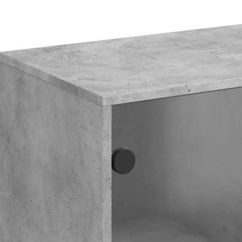 Betonszürke kisszekrény üvegajtókkal 69x37x100 cm