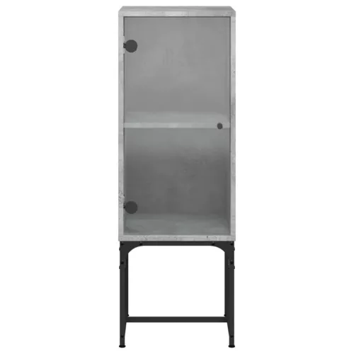 Betonszürke kisszekrény üvegajtókkal 35 x 37 x 100 cm