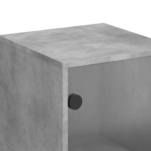 Betonszürke kisszekrény üvegajtókkal 35 x 37 x 100 cm