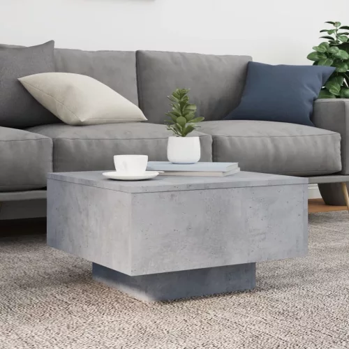 Betonszürke szerelt fa dohányzóasztal 55x55x31 cm