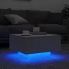 Fehér dohányzóasztal LED-lámpákkal 55 x 55 x 31 cm