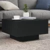Fekete dohányzóasztal LED-lámpákkal 55 x 55 x 31 cm