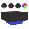 Fekete dohányzóasztal LED-lámpákkal 55 x 55 x 31 cm