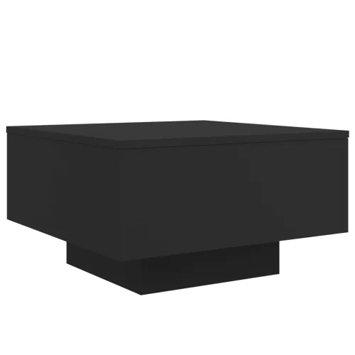 Fekete dohányzóasztal LED-lámpákkal 55 x 55 x 31 cm