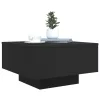 Fekete dohányzóasztal LED-lámpákkal 55 x 55 x 31 cm