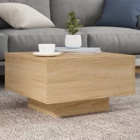   Sonoma tölgy színű dohányzóasztal LED-lámpákkal 55 x 55 x 31 cm