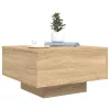 Sonoma tölgy színű dohányzóasztal LED-lámpákkal 55 x 55 x 31 cm