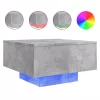 Betonszürke dohányzóasztal LED-lámpákkal 55 x 55 x 31 cm