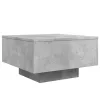 Betonszürke dohányzóasztal LED-lámpákkal 55 x 55 x 31 cm