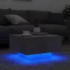 Betonszürke dohányzóasztal LED-lámpákkal 55 x 55 x 31 cm