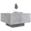 Betonszürke dohányzóasztal LED-lámpákkal 55 x 55 x 31 cm