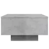 Betonszürke dohányzóasztal LED-lámpákkal 55 x 55 x 31 cm