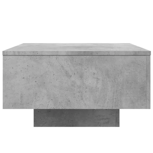 Betonszürke dohányzóasztal LED-lámpákkal 55 x 55 x 31 cm
