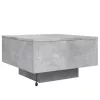 Betonszürke dohányzóasztal LED-lámpákkal 55 x 55 x 31 cm