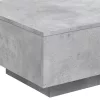 Betonszürke dohányzóasztal LED-lámpákkal 55 x 55 x 31 cm