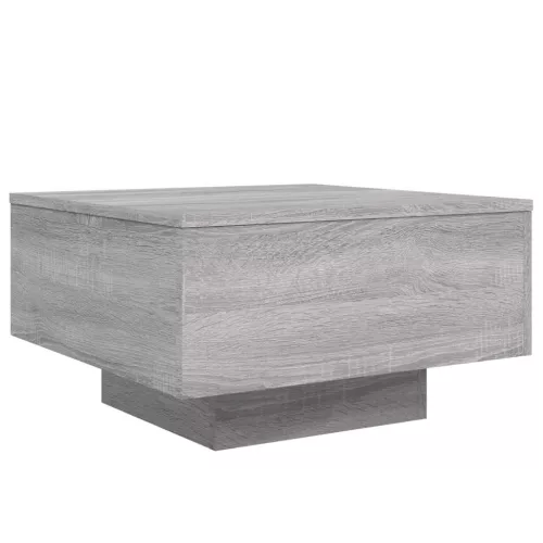 Szürke sonoma színű dohányzóasztal LED-lámpákkal 55x55x31 cm
