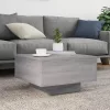Szürke sonoma színű dohányzóasztal LED-lámpákkal 55x55x31 cm