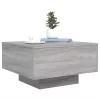 Szürke sonoma színű dohányzóasztal LED-lámpákkal 55x55x31 cm