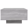 Szürke sonoma színű dohányzóasztal LED-lámpákkal 55x55x31 cm