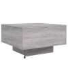 Szürke sonoma színű dohányzóasztal LED-lámpákkal 55x55x31 cm