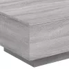 Szürke sonoma színű dohányzóasztal LED-lámpákkal 55x55x31 cm