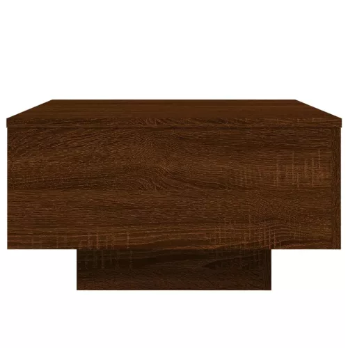 Barna tölgyszínű dohányzóasztal LED-lámpákkal 55 x 55 x 31 cm