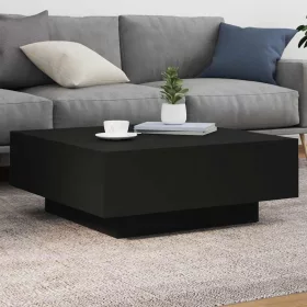 Fekete szerelt fa dohányzóasztal 80 x 80 x 31 cm