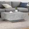 Betonszürke szerelt fa dohányzóasztal 80 x 80 x 31 cm