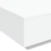 Fehér dohányzóasztal LED-lámpákkal 80 x 80 x 31 cm