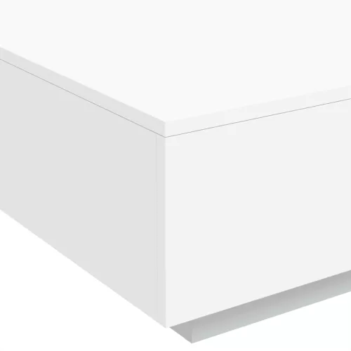 Fehér dohányzóasztal LED-lámpákkal 80 x 80 x 31 cm