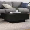 Fekete dohányzóasztal LED-lámpákkal 80 x 80 x 31 cm