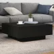 Fekete dohányzóasztal LED-lámpákkal 80 x 80 x 31 cm