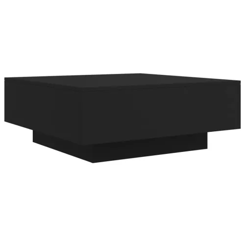 Fekete dohányzóasztal LED-lámpákkal 80 x 80 x 31 cm